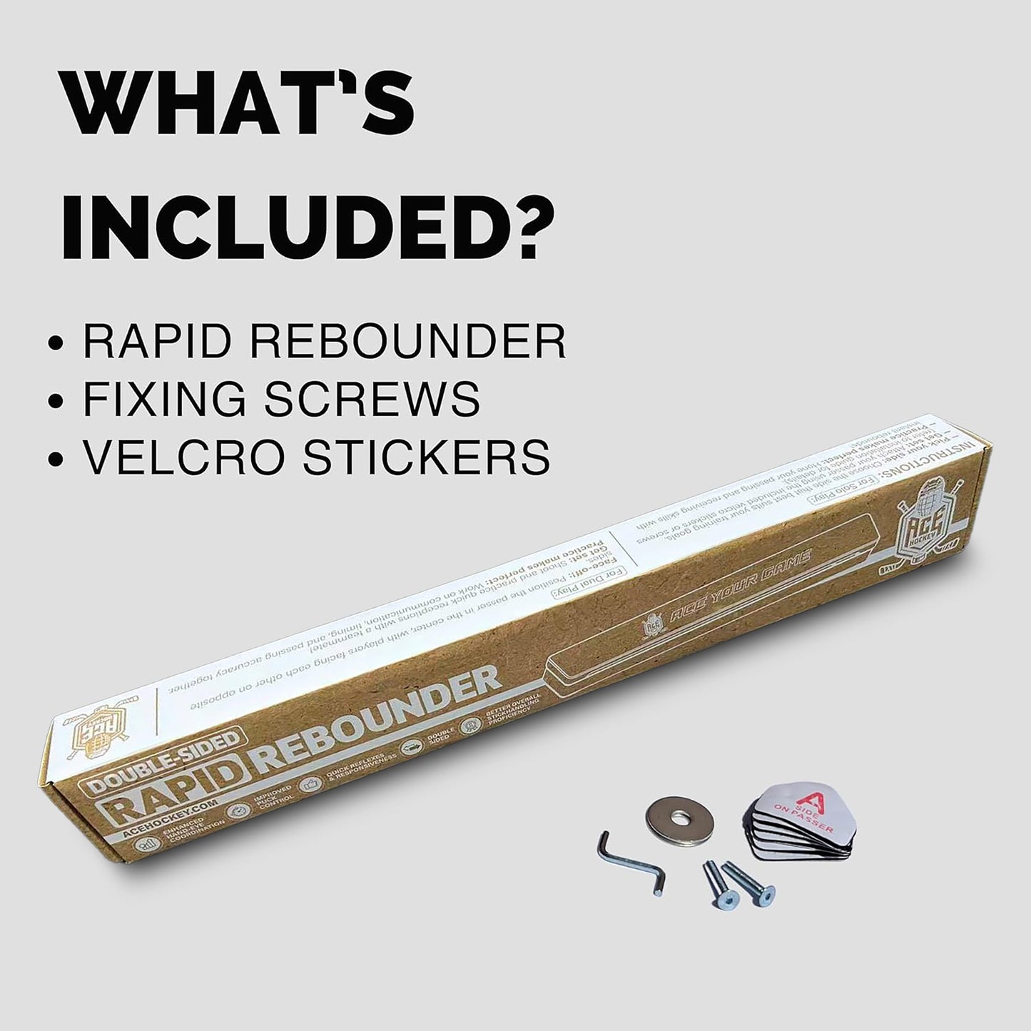 ACE HOCKEY RAPID REBOUNDER - 24" Double-Sided Puck Passer for Passing and Shooting One Timers