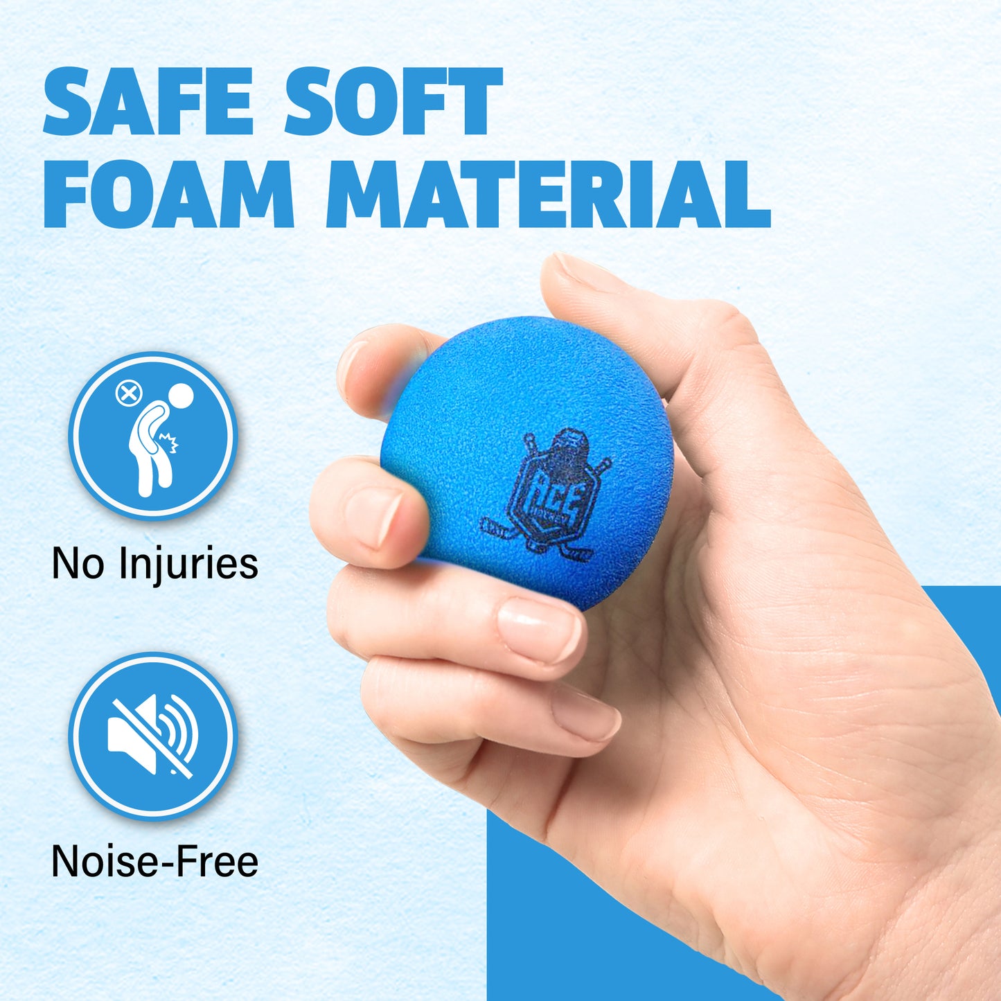 ACE HOCKEY MINI HOCKEY BALLS - 12 FOAM BALLS FOR KNEE AND FLOOR HOCKEY