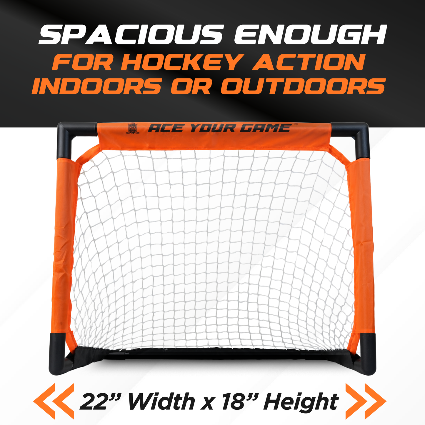 ACE HOCKEY SHINNY SET - 2 PLAYERS - 1 GOAL, 2 STICKS & 4 FOAM BALLS INCLUDED