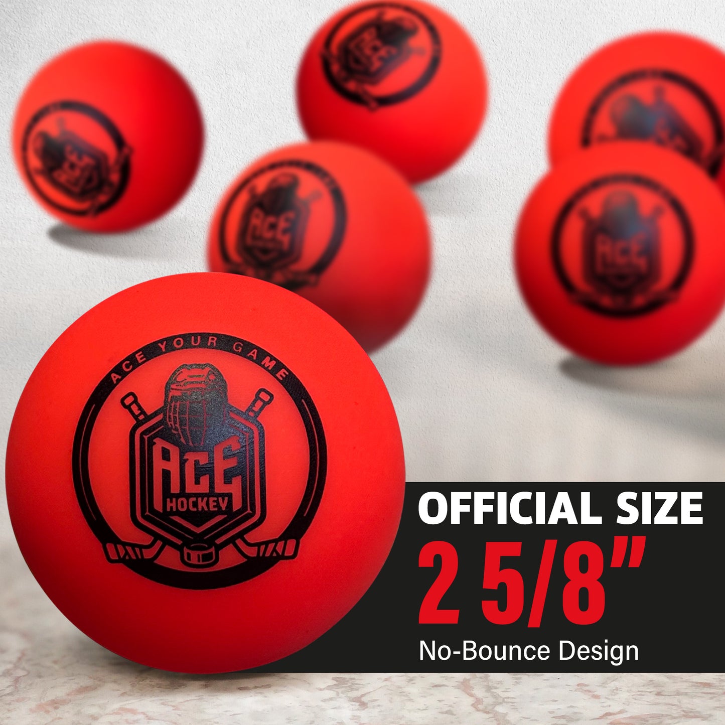 ACE HOCKEY STREET HOCKEY BALLS - 3-PACK WITH MESH BAG - ORANGE