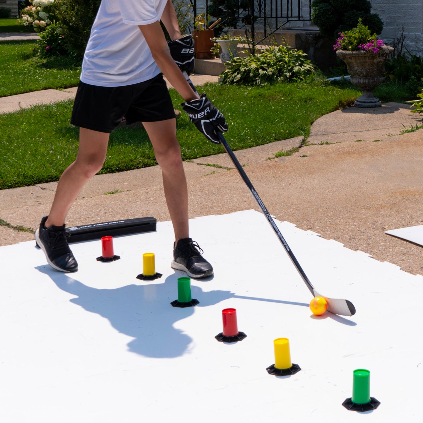 ACE HOCKEY STREET HOCKEY BALLS - 3-PACK WITH MESH BAG - RAINBOW COLORS
