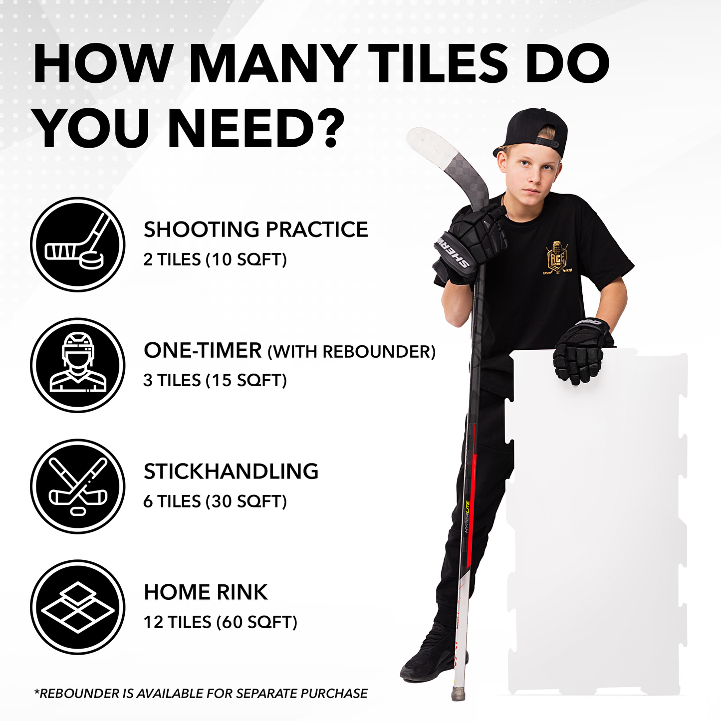 ACE HOCKEY SYNTHETIC ICE HOCKEY TILES - DOUBLE SIDED