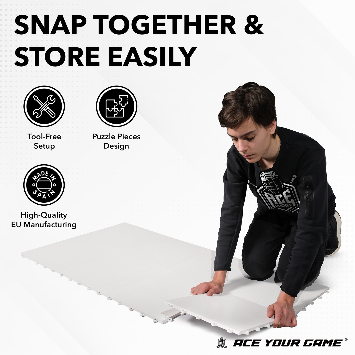 ACE HOCKEY TILES FOR HOCKEY TRAINING - STICKHANDLING, PASSING, SHOOTING