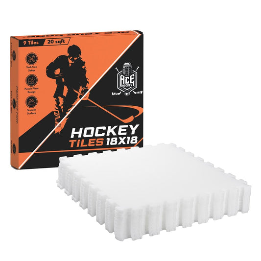 ACE HOCKEY OFF-ICE TRAINING TILES – 20 SQ. FT PRACTICE FLOORING FOR STICKHANDLING & SHOOTING 9-PACK