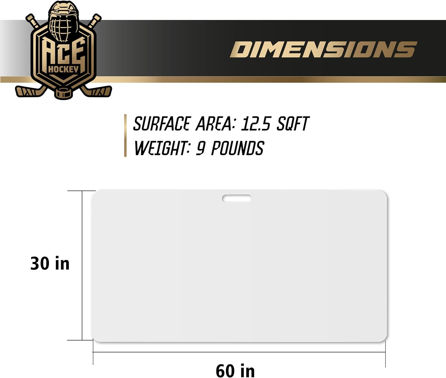 ACE HOCKEY SHOOTING PAD 30” x 60” - SYNTHETIC ICE MAT 12.5 SQFT