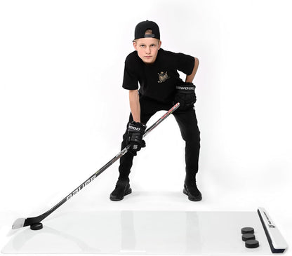 ACE HOCKEY RAPID REBOUNDER - 24" Double-Sided Puck Passer for Passing and Shooting One Timers