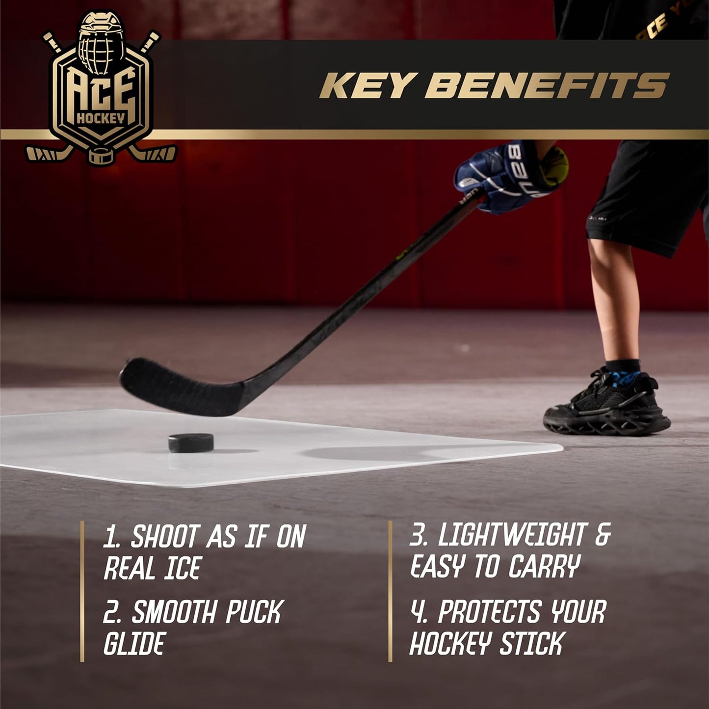 ACE HOCKEY SHOOTING PAD 24” x 48” - SYNTHETIC ICE MAT 8 SQFT