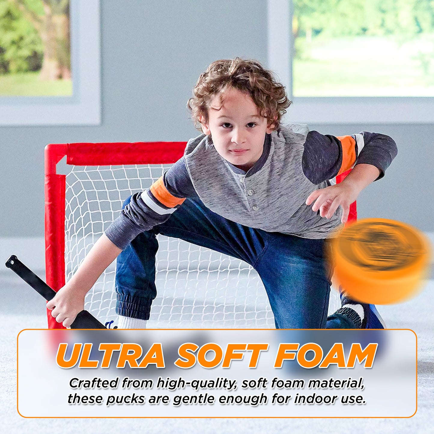 ACE HOCKEY FOAM HOCKEY PUCKS - 3 FOAM PUCKS FOR KNEE AND FLOOR HOCKEY