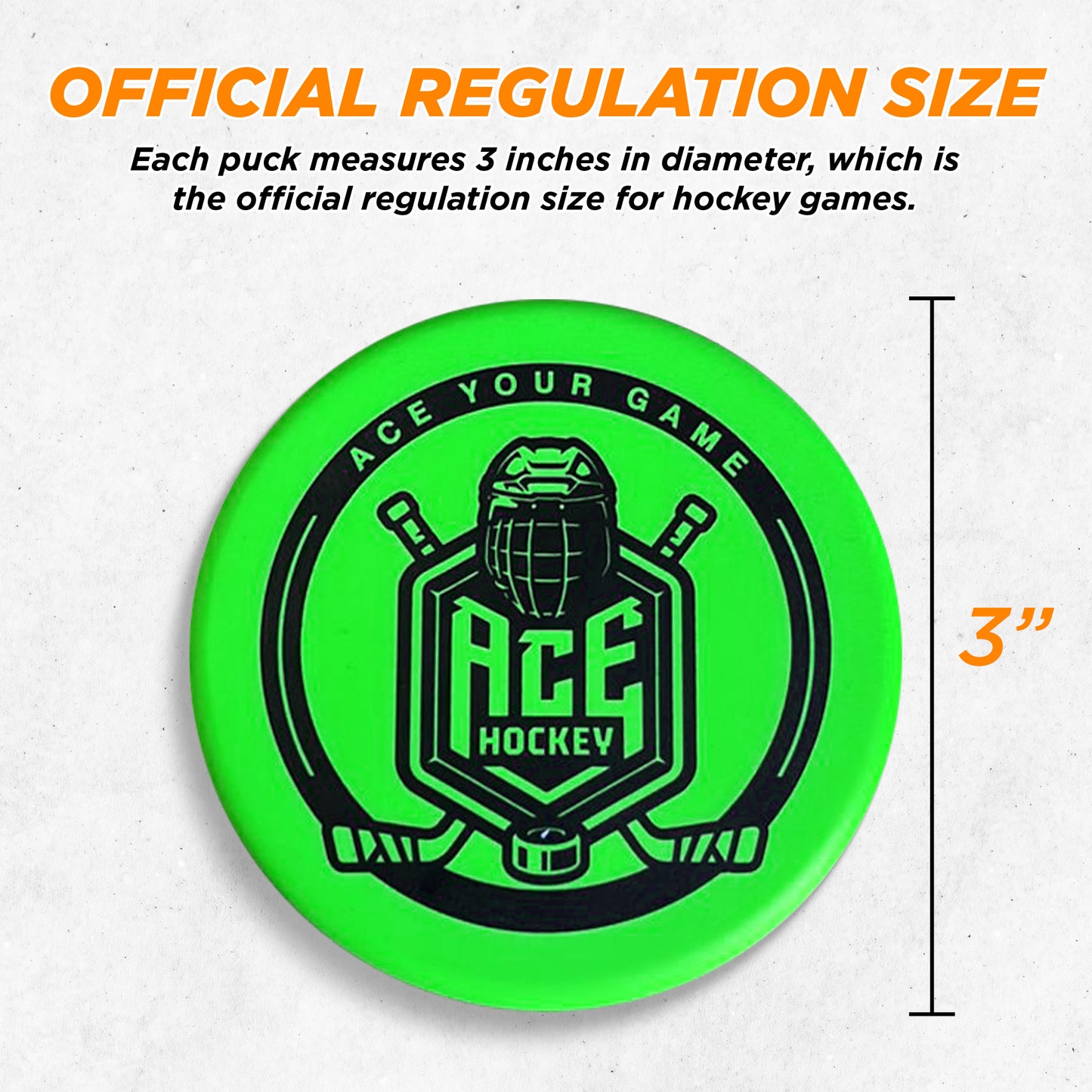 ACE HOCKEY FOAM HOCKEY PUCKS - 3 FOAM PUCKS FOR KNEE AND FLOOR HOCKEY