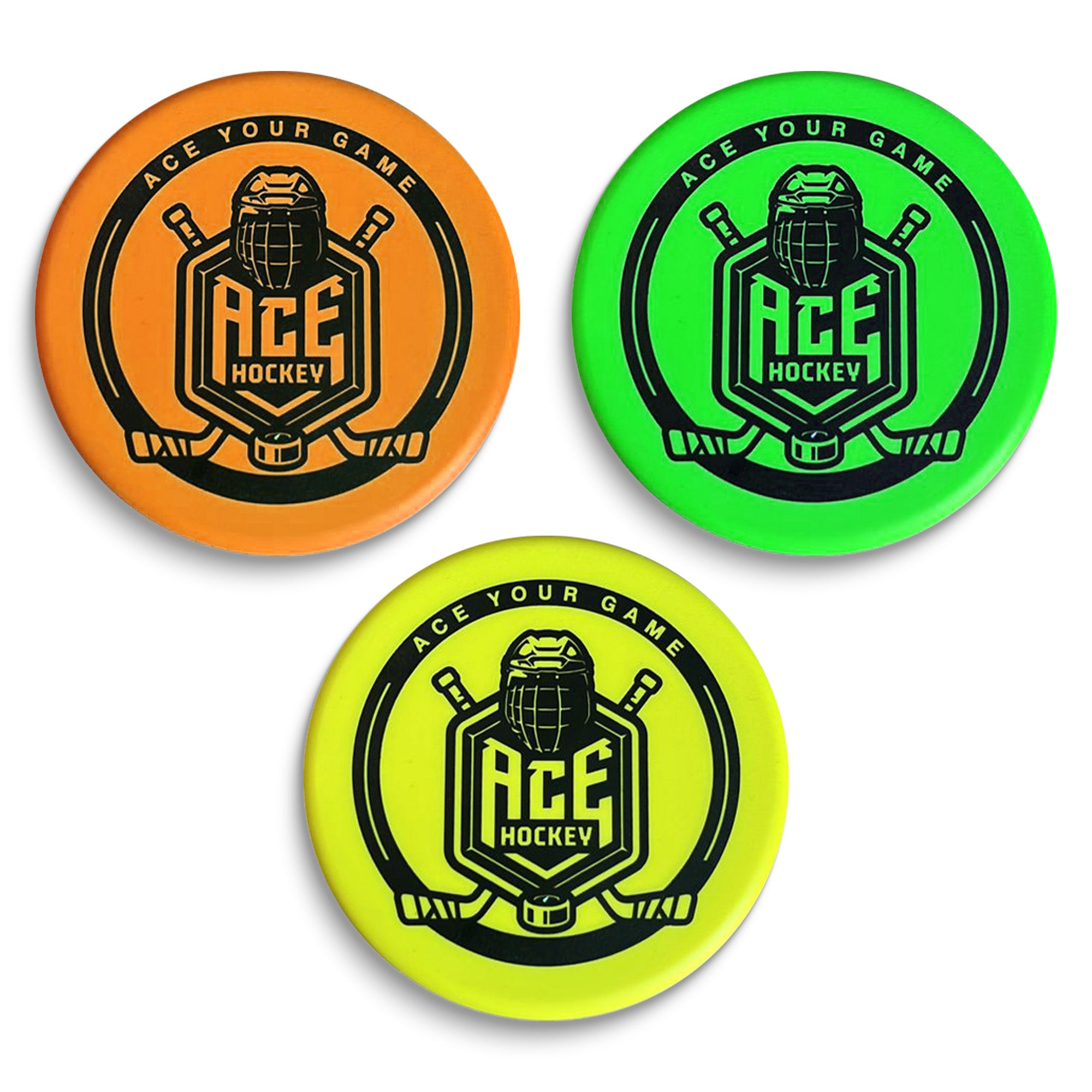 ACE HOCKEY FOAM HOCKEY PUCKS - 3 FOAM PUCKS FOR KNEE AND FLOOR HOCKEY