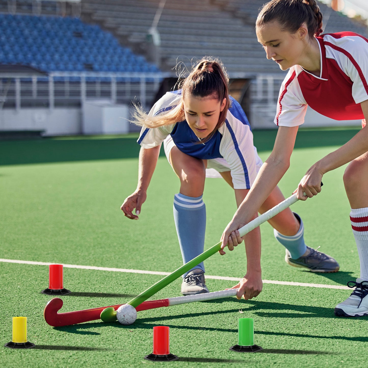 ACE HOCKEY DRILL CONES (6) - LIGHTWEIGHT STICKHANDLING TRAINER