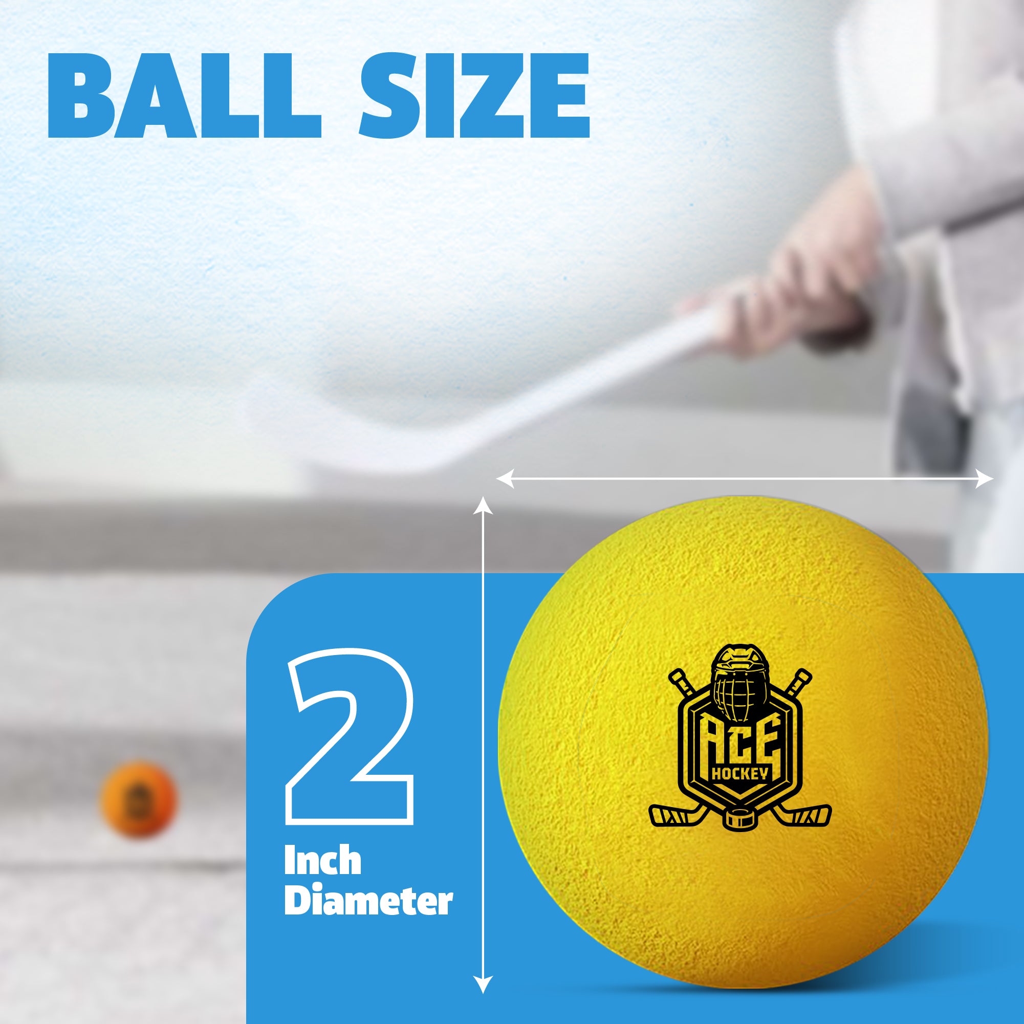 ACE HOCKEY MINI HOCKEY BALLS - 6 FOAM BALLS FOR KNEE AND FLOOR HOCKEY