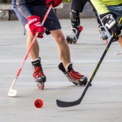 ACE HOCKEY STREET HOCKEY BALLS - 3-PACK WITH MESH BAG - ORANGE