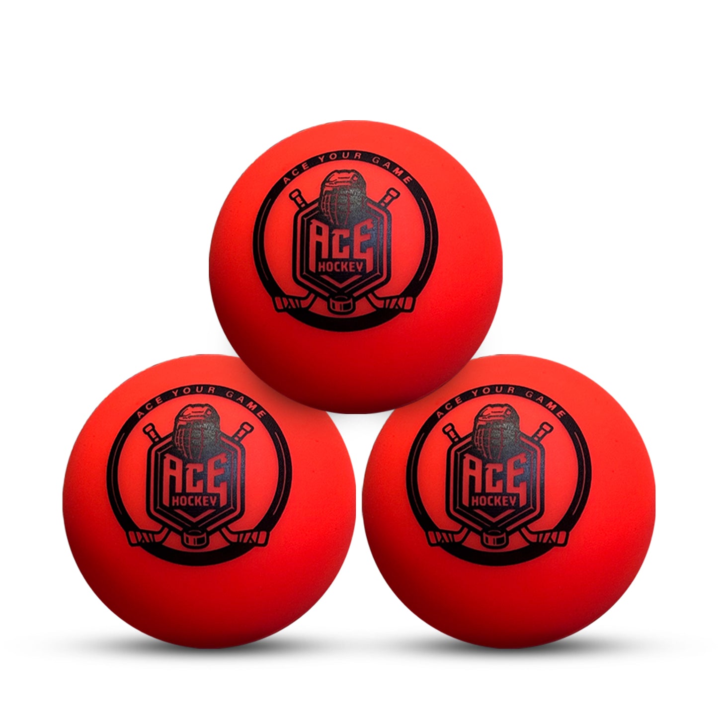 ACE HOCKEY STREET HOCKEY BALLS - 3-PACK WITH MESH BAG - ORANGE