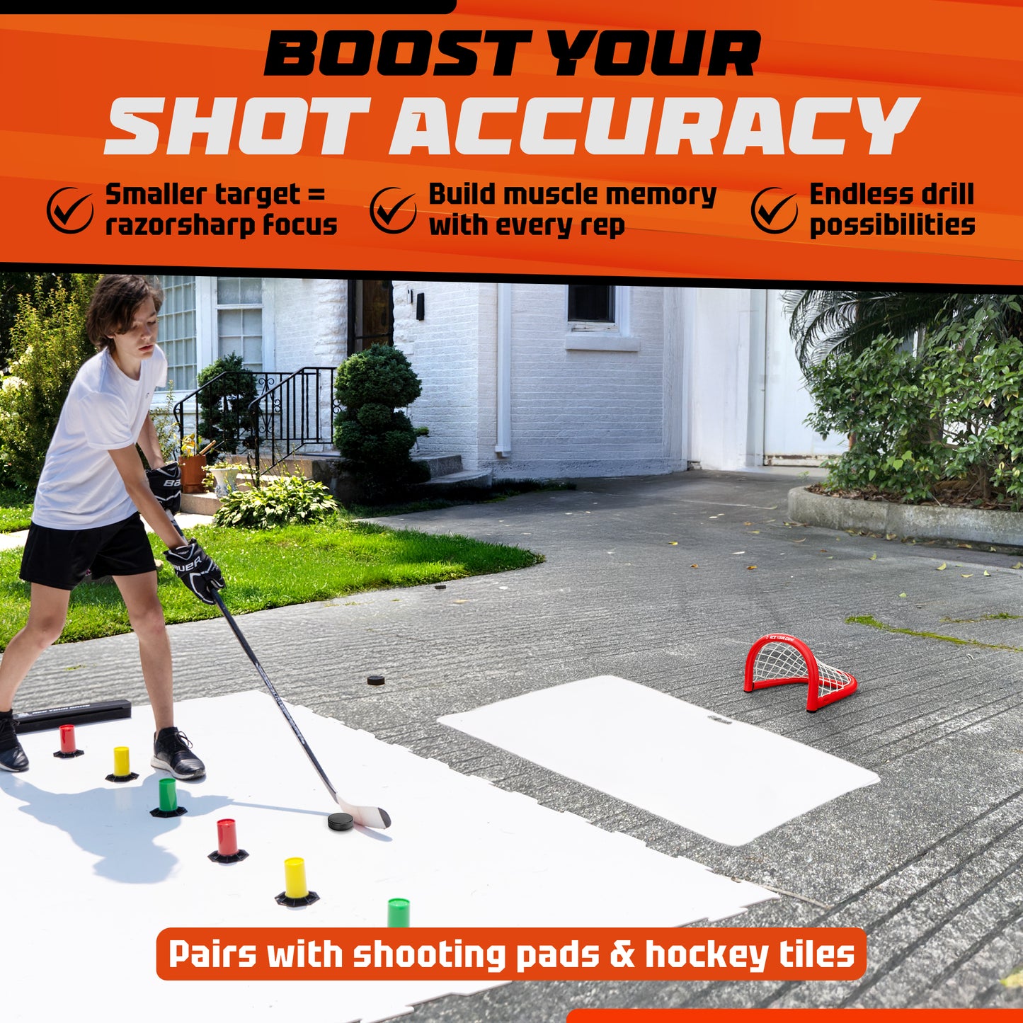 ACE HOCKEY - SNIPER GOAL - 12" METAL HOCKEY GOAL - FOLDABLE
