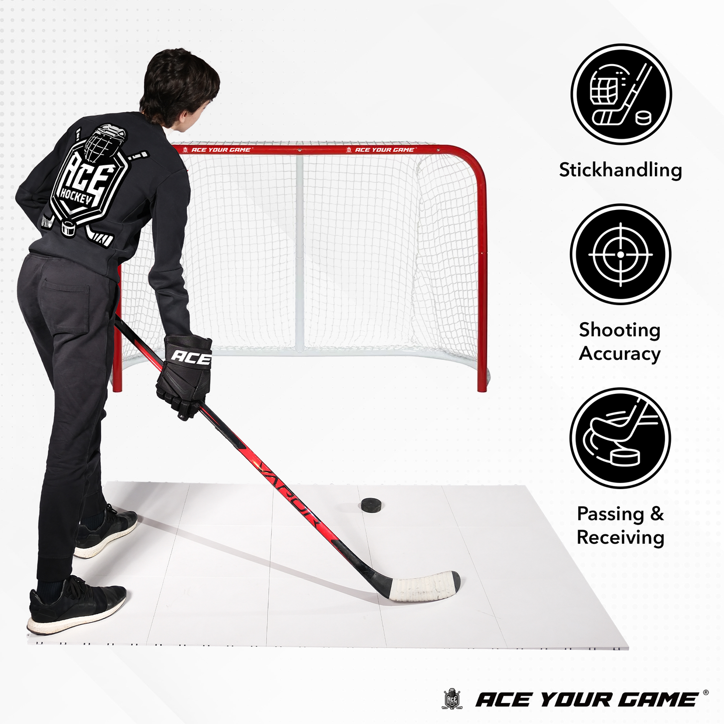 ACE HOCKEY TILES FOR HOCKEY TRAINING - STICKHANDLING, PASSING, SHOOTING