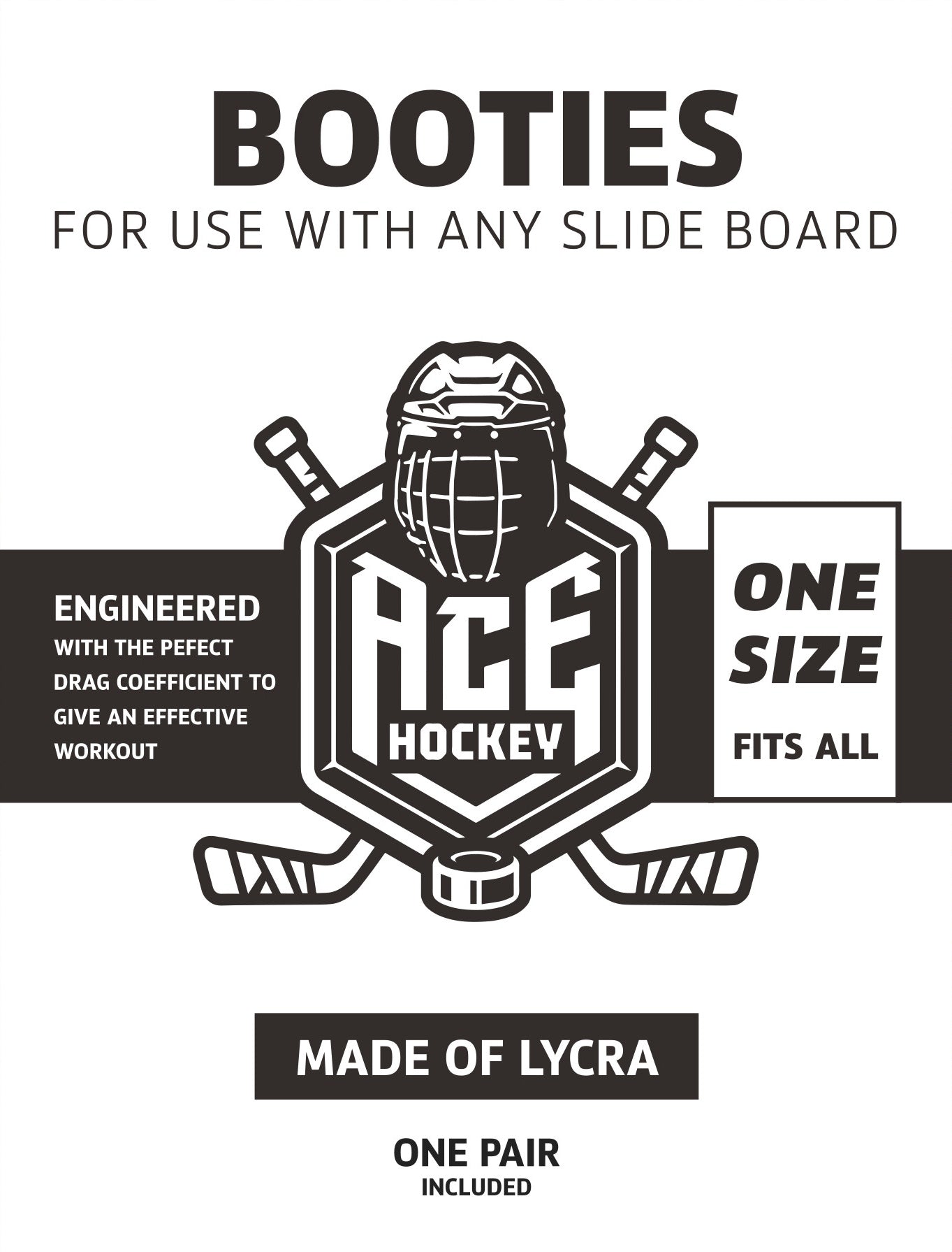 ACE HOCKEY SLIDE BOARD BOOTIES - COMPATIBLE WITH ALL FITNESS / HOCKEY SLIDE BOARD