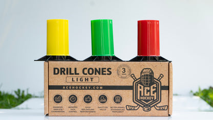 ACE HOCKEY DRILL CONES (6) - LIGHTWEIGHT STICKHANDLING TRAINER